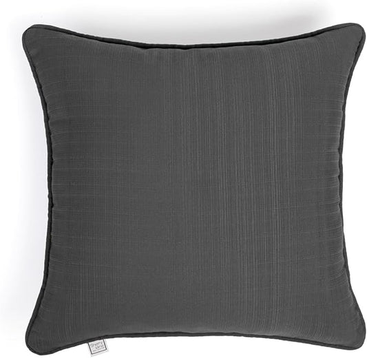 Sherry Kline Sunrise Indoor/Outdoor Square Corded Edge Filled Pillow Charcoal Grey 18"x18" Set of 2