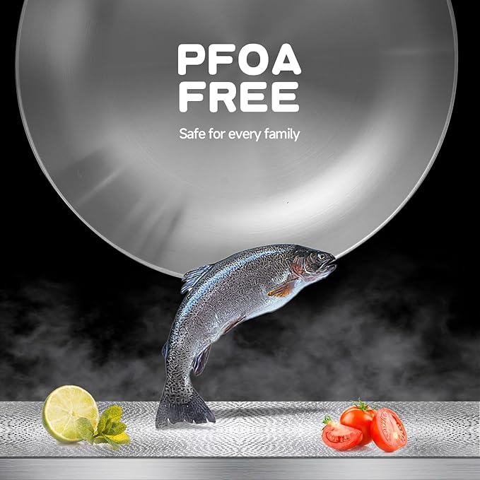 Inqibee 8.5 Inch Tri-Ply Stainless Steel Frying with Lid,Small Skillet,Induction Cooking Pan,Dishwasher and Oven Safe