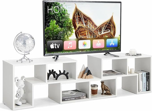 KOTEK TV Stand for 50 55 60 65 Inch TV, 3 Pieces Free Combination Bookshelf Organizer, TV Console Table with Open Storage Shelves, Modern Entertainment Center for Living Room, Bedroom