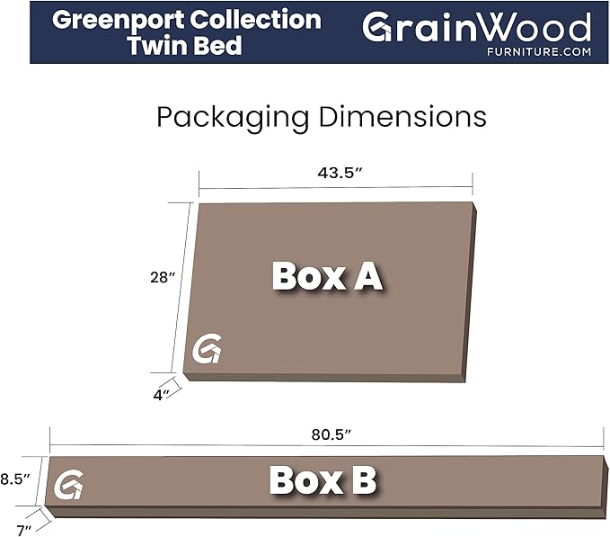 Grain Wood Furniture Greenport Solid Wood Platform Bed, Twin Size, Brushed White