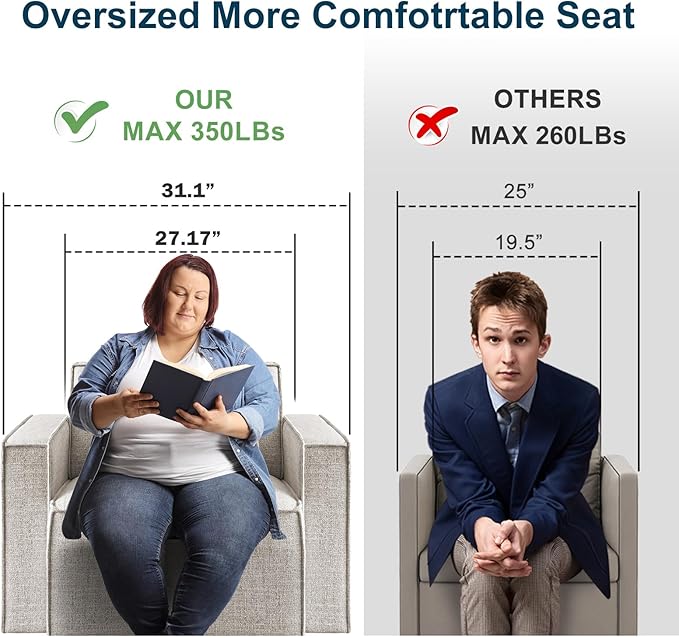 ELUCHANG Oversized Accent Chair Set of 2,Modern Boucle Sofa Chair with Strong Wood Frame,High Supportive & Soft Sponges,Comfy Upholstered Armchair Reading Chairs for Living Room Apartment,Oatmeal