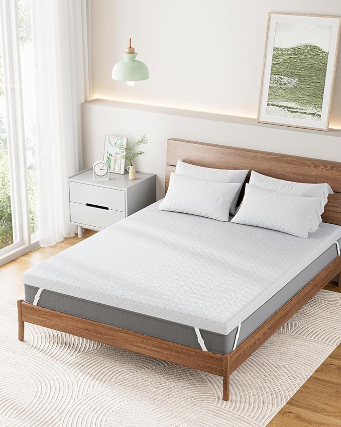 PERLECARE Twin Mattress Topper - 3 Inch Cooling Memory Foam Mattress Pad for Pressure Relief,Bed Topper with Bamboo Cover,Removable & Washable & Non-Slip,CertiPUR-US & Oeko-Tex Certified