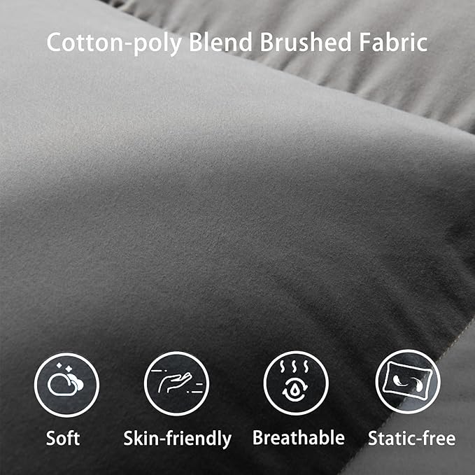 Luxury Gray Down Fiber Comforter King Size - All Season Duvet Insert - Ultra-Soft Hotel Collection Comforters - 59 Oz Fluffy Medium Warmth (Gray, 106x90)