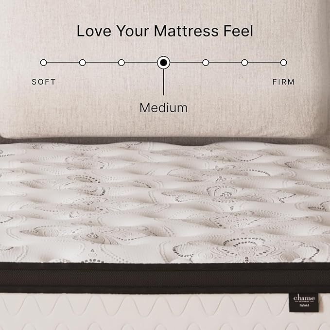 Signature Design by Ashley Queen Size Chime 12 Inch Medium Firm Hybrid Mattress with Cooling Gel Memory Foam for Pressure Relief, Fiberglass Free, Mattress In A Box