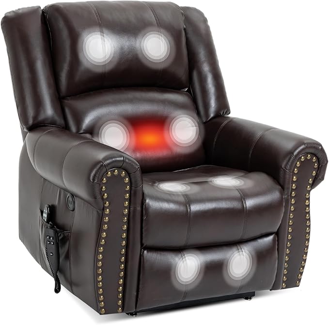 Recliner Chairs for Adults, Oversized Bedroom Chair with Massage, Sofa Chair Home Theater Seating with Lumbar Support, Comfortable Lift Chair for Elderly, Glider Nursery Chair for Living Room