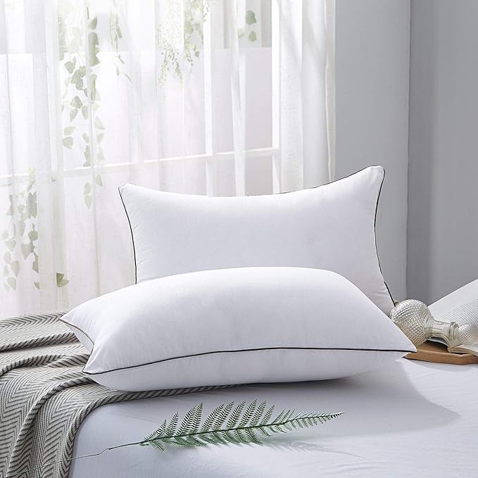 JOLLYVOGUE Standard Pillows Set of 2, Cooling and Supportive Pillows Full Size Set of 2 for Side and Back Sleepers, Down Alternative Hotel Collection Sleeping Pillow