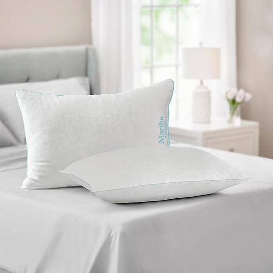 MARTHA STEWART Bed Pillow, Standard, White 2 Count