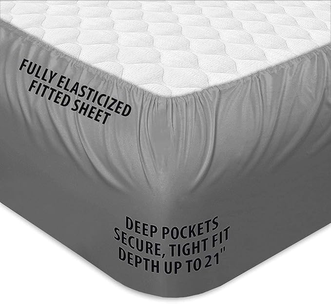 COONP Twin Mattress Topper, Extra Thick Pillowtop, Cooling Plush Mattress Pad Cover Bed Topper Protector with 8-21 Inch Deep Pocket (Grey, Twin)