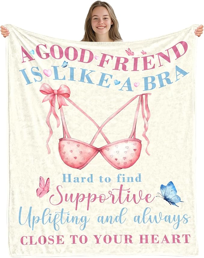 Friends Blanket Gifts for Women, Birthday Gifts for Women, Friendship Gifts for Bestie BBF, Funny Throw Blanket for Friends Female, Best Friend Blankets 50"x60"
