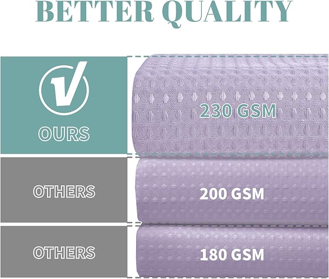 Lavender No Hook Waffle Weave Shower Curtain with snap-in Liner Replacement, 230GSM Waterproof Fabric Hotel Shower Curtain Set for Bathroom, Through Mesh Top Window,71Wx74H