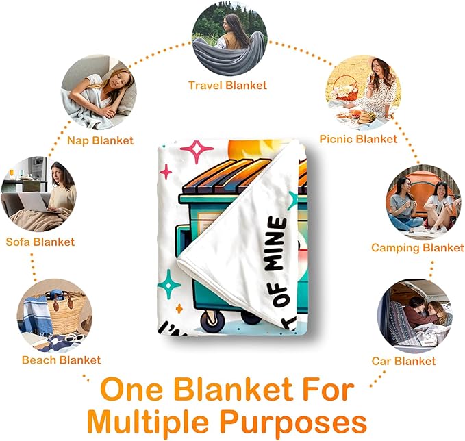 This Little Light of Mine Dumpster Fire Throw Blanket,Funny Humor Sarcastic Dumpster Fire Blanket for Couch Bed Dorm Bedroom Office,Funny Bedroom Office Decor,50x60 Inches