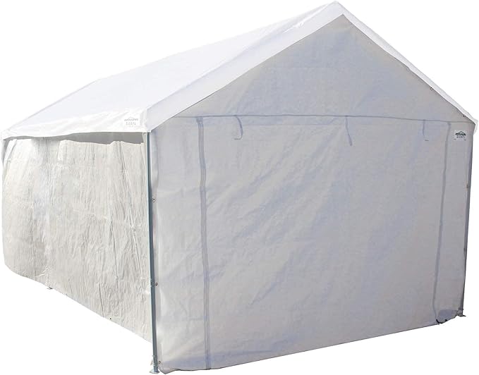 Caravan Canopy Tent Sidewalls for Domain Carport with Straps, Ideal for Garage Storage, Inflatable Garage Covering, White (Sidewalls Only)