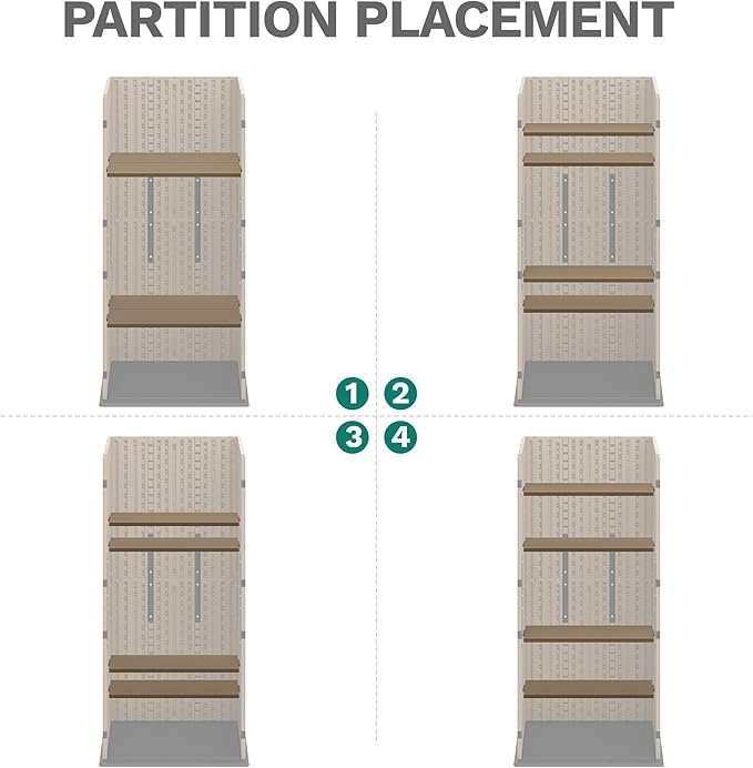 YITAHOME Outdoor Tall Storage Cabinet with 4 Shelves, Waterproof Resin Vertical Tool Shed, Lockable 30 cu. ft. Storage Shed for Patio, Garden, Yard, Brown