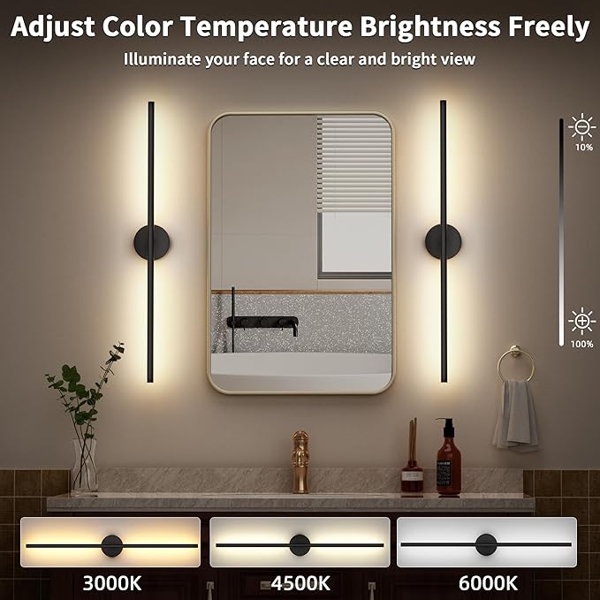 Battery Operated Sconces Set of Two: Wireless Magnet Wall Lights Rechargeable with Remote Cordless Adhesive LED Sconces Wall Lighting Indoor for Living Room Bedroom Hallway Decor Black