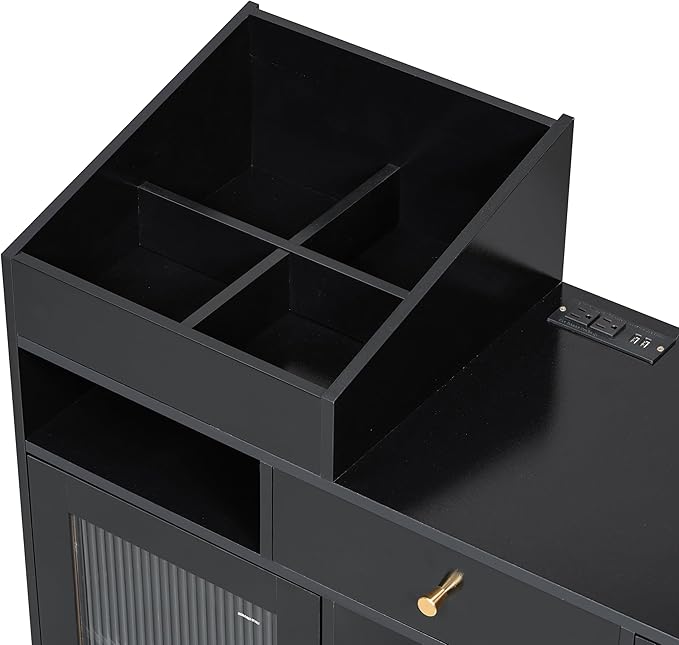 43.9" Modern Vanity Desk, Minimalist Makeup Vanity Table with Drawers, Cabinet & Chairging Port,Pu Leather Small Stool, Space-Saving Dressing Table Set for Bedroom Apartment