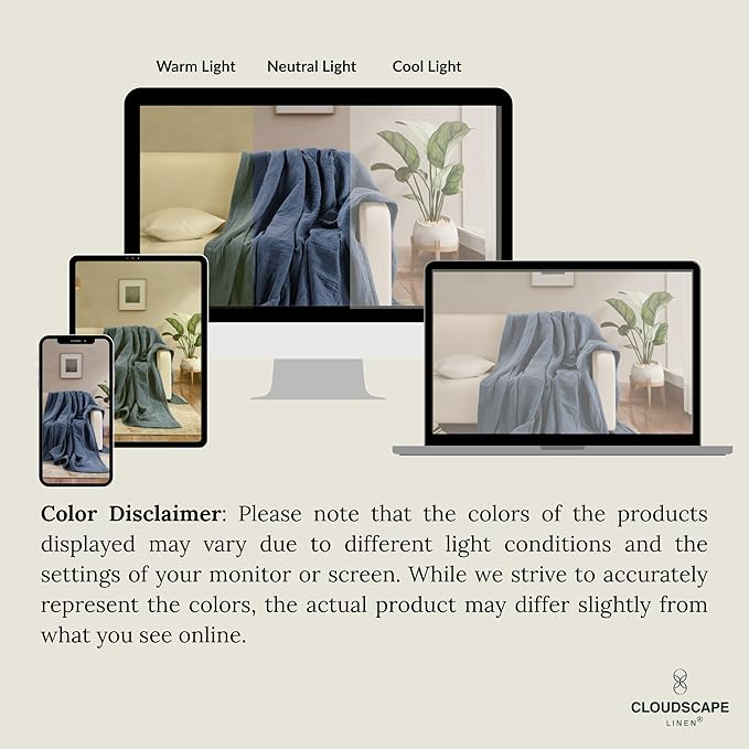 Extra Large 4 Layer Muslin Throw Blanket, 100% Cotton Blanket for Couch, Bed,Sofa, Home Decor,Pre-Washed Gauze, Best Summer Blanket, 50x70, Ensign Blue