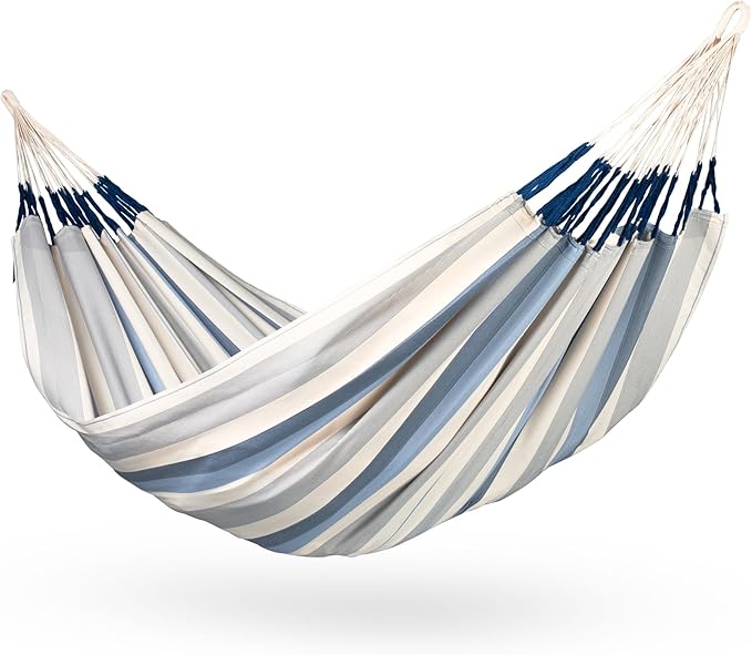 LA SIESTA Brisa Classic Hammock, Handmade, Weather-Resistant, Tear-Resistant Hammock for Indoor & Outdoor Relaxation, Size-King - Sea Salt