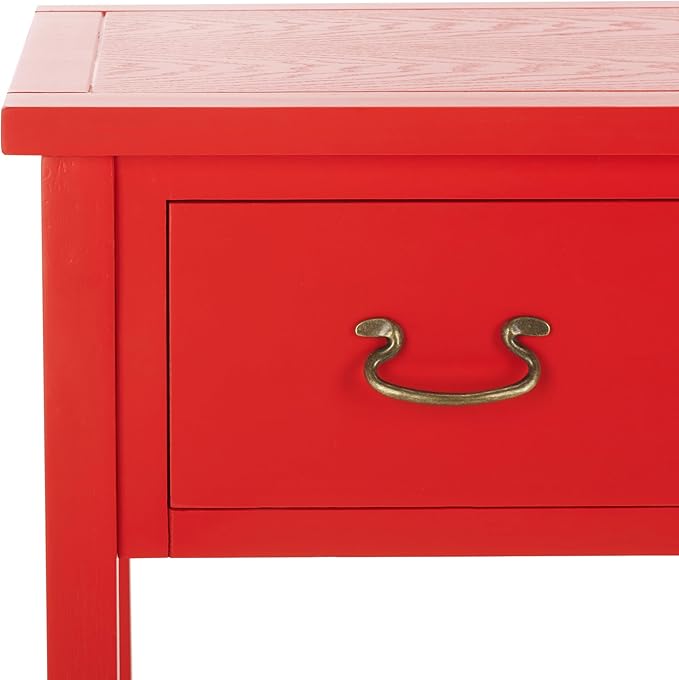 SAFAVIEH Home Collection Cindy Farmhouse Hot Red 3-Drawer Console Table