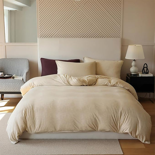 Luxlovery Khaki Comforter Set Full Champagne Bedding Comforter Set Full Women Men Taupe Solid Soft Breathable Blanket Quilts Sand Color 3 Piece Comforter Bedding Set