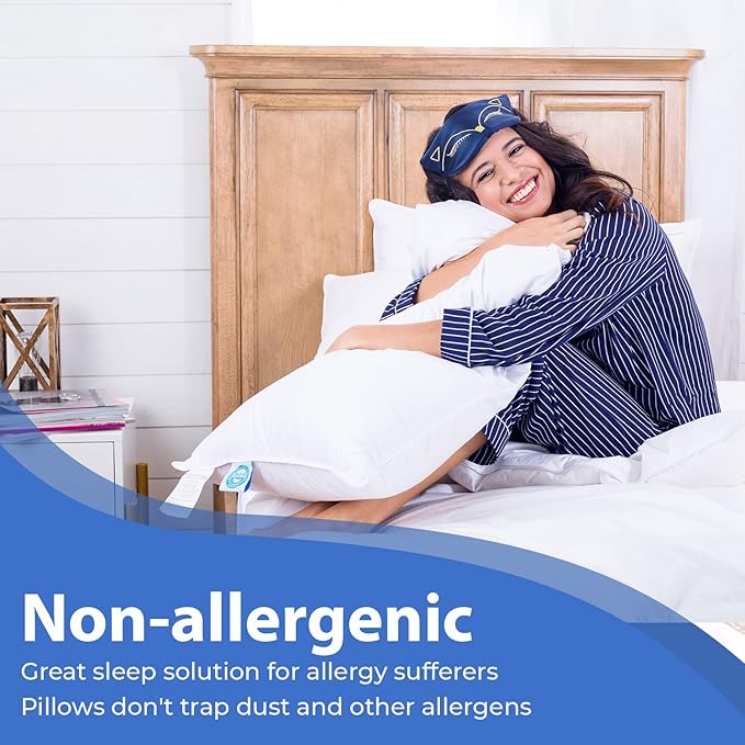 Firm Goose Down Pillow 1 Pack Queen Size 31 Ounce 30x20 Inch RDS Certified Fine Cotton Shell - Made in USA - Firm White Down Pillow