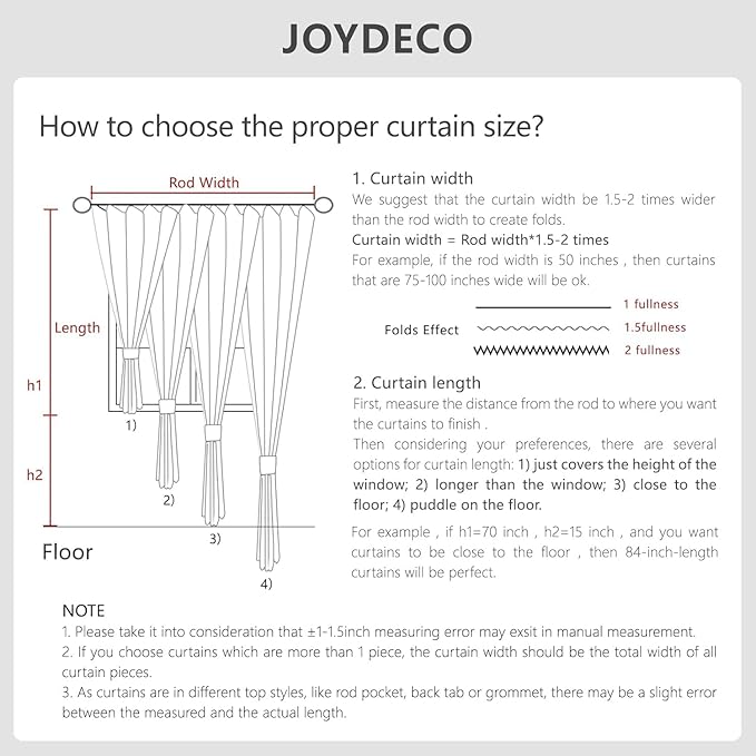 Joydeco 100% Blackout Curtains for Bedroom - Natural Linen Curtains 37"W x 84"L Long, Thermal Insulated 2 Panels Linen Light Blocking Drapes, Rod Pocket & Back Tabs, Darkening Privacy for Living Room