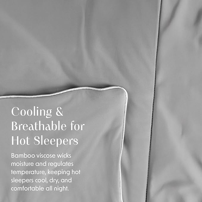 Springtree Home Luxury Viscose from Bamboo Blanket & Comforter | Viscose from Bamboo Twin Size Blanket- 60" x 90" | Cooling Blanket & Comforter | Breathable & Lightweight | Twin - Harbor Grey