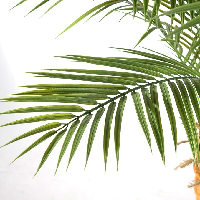 Artificial Phoenix Palm Tree 8ft Tall – Fake Large Tropical Tree with 18 Adjustable Leaves, Outdoor Indoor Faux Sago Palm Plant for Living Room Patio Poolside Yard Decor (1, 8ft)