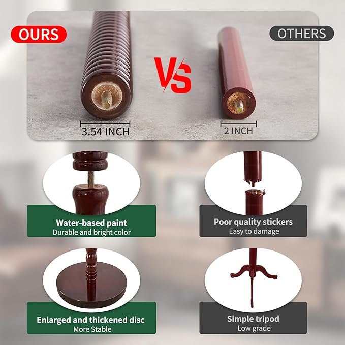 Wood Coat Rack Stand, Wooden Coat Rack Freestanding with Sturdy Round Base, Vintage Coat Racks with 14 Hooks, Natural Birch Wood Entryway Coat Tree Hanger Stand Easy to Assemble