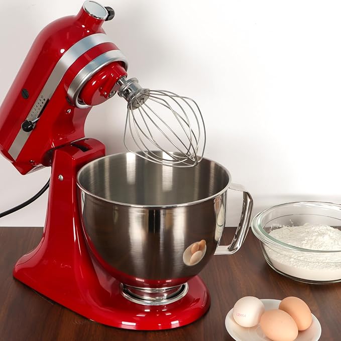 MOLIGOU 5 qt Food-Grade Stainless Steel Mixer Bowl Compatible with Kitchenaid 4.5-5 qt Tilt-Head Stand Mixers, Stand Mixer Replacement Bowl with Handle