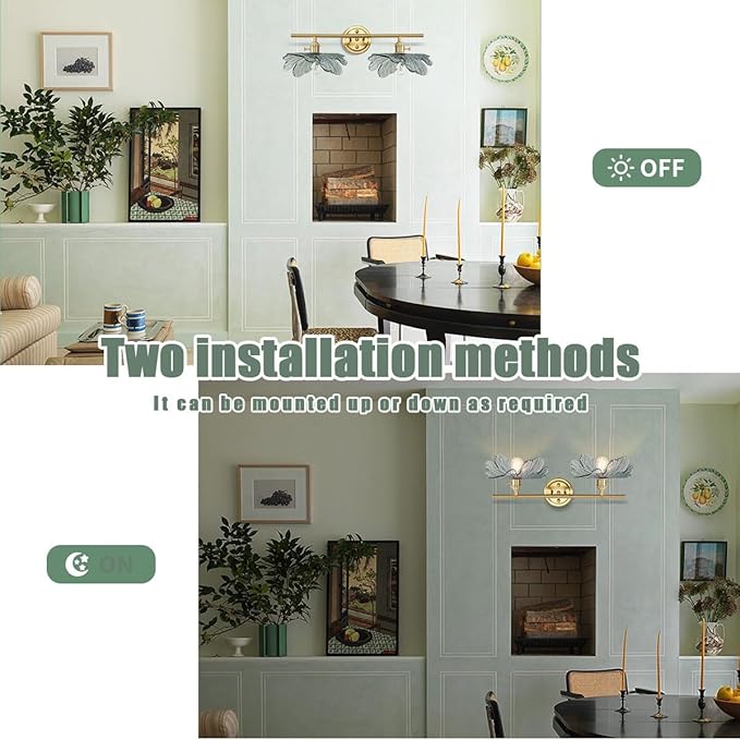 gold vanity light mid century Modern Vanity Lights Fixtures 2 light bathroom sconce with Dark Green Glass Shade gold Wall Sconce Light Bathroom Lights Over Mirror for Bedroom Hallway Living Room