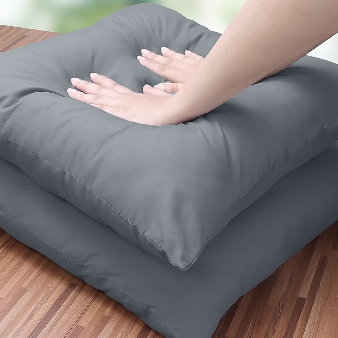 Utopia Bedding Throw Pillows Insert (Pack of 2, Grey) - 18 x 18 Inches Bed and Couch Pillows - Indoor Decorative Pillow