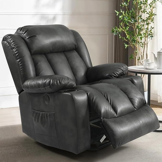 PARKOL Power Lift Recliner Chair for Elderly Breathable Leather Recliner Chair with Massage and Heat,2 Cup Holders,Electric Stand Assist,USB Ports,Gifts for Family (Beige)