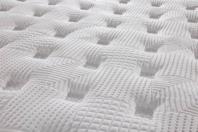 Ottomanson Twin 12” Eurotop Hybrid Mattress - Premium Quilted Cover - Made in USA - Medium-Firm Support - Individually Pocketed Coils & CertiPUR-US Foam - Fiberglass-Free - Bed in a Box