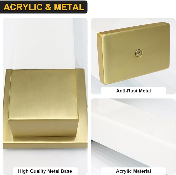 Kalium 14in Modern Wall Sconces, Dimmable Bathroom Vanity Lights, 3000K Warm White LED Indoor Sconces Lighting for Bathroom, Stairs, Living Room, Bedroom. Hardwired.