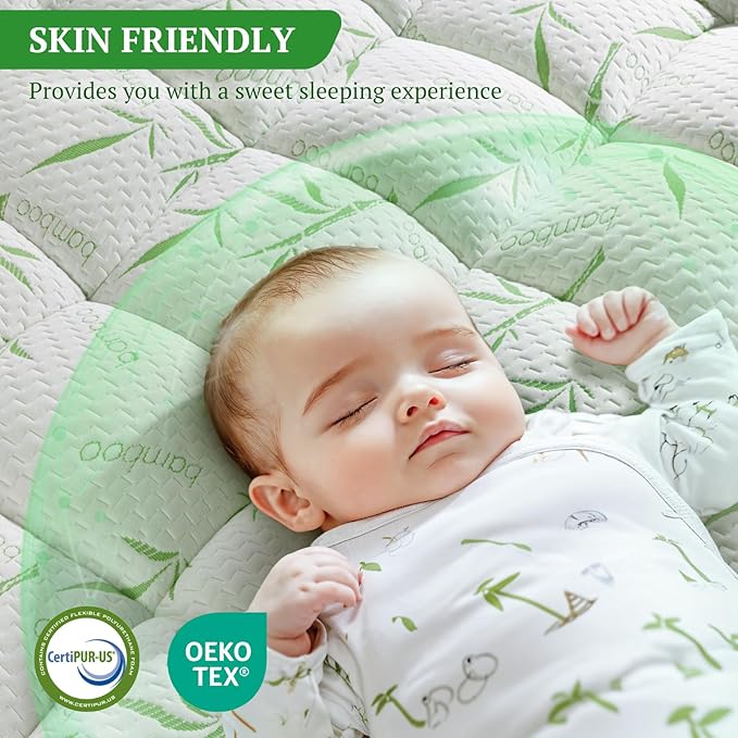 Mattress Topper Queen Size,Viscose Made from Bamboo Pillow Top Mattress Topper,1200 GSM Cooling Mattress Pad,2In Extra Thick Pillow Top for Back Pain with 8"-18" Deep Pocket(60"x80")