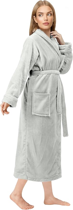 NY Threads Premium Womens Robe, Plush Fleece Long Bath Robe for Women, Fluffy Soft Women's Bathrobe