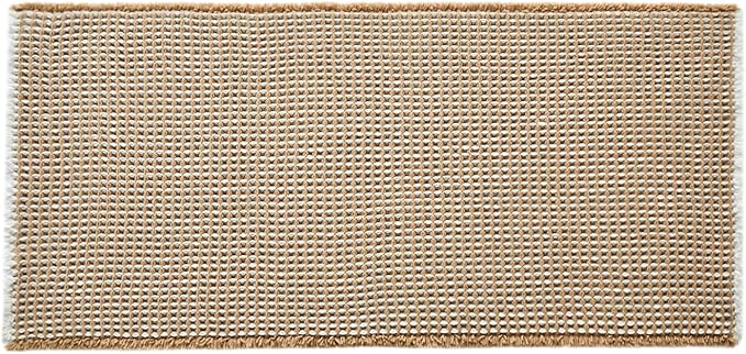 Waffle Bath Mat, Boho Bathroom Rugs Non Slip Washable Super Absorbent Quick Dry Bath Mat Farmhouse Bathroom Decor, 48"x24" Khaki and White