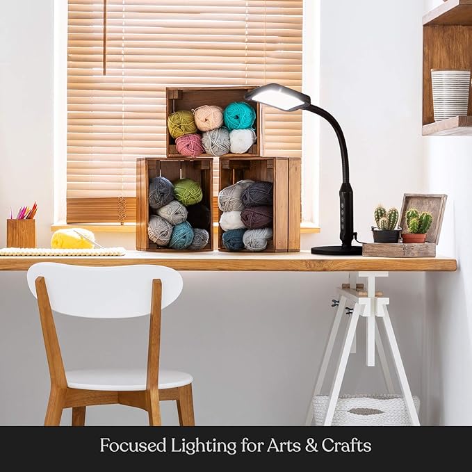 Brightech Litespan 2-in-1 LED Floor & Desk Lamp, Adjustable Height, Shades, Neck, Esthetician Light for Lashes, Portable Gooseneck Standing Lamp for Living Room, Dorm, Table