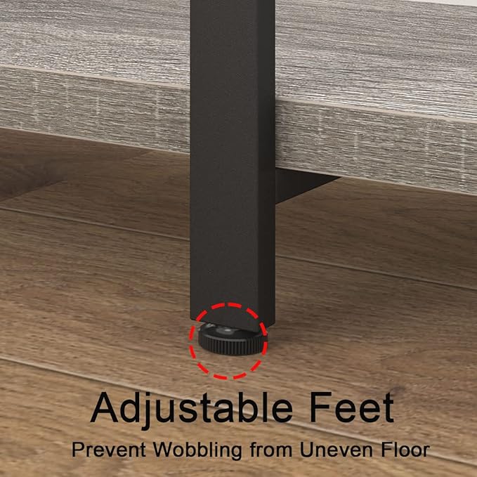 HSH 6 Tier Tall Bookshelf, Metal Wood Vertical Display Book Shelf, Industrial 6 Shelf Bookcases and Book Shelves Storage Rack, Large Open Book Case for Bedroom Living Room Office, Light Grey Oak