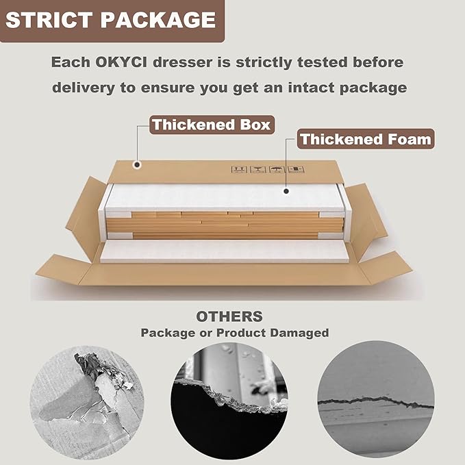 Farmhouse 10 Drawer Dresser with Roman Column Design, 54" Large Wood Chest of Drawers for Bedroom, Living Room, Antique White