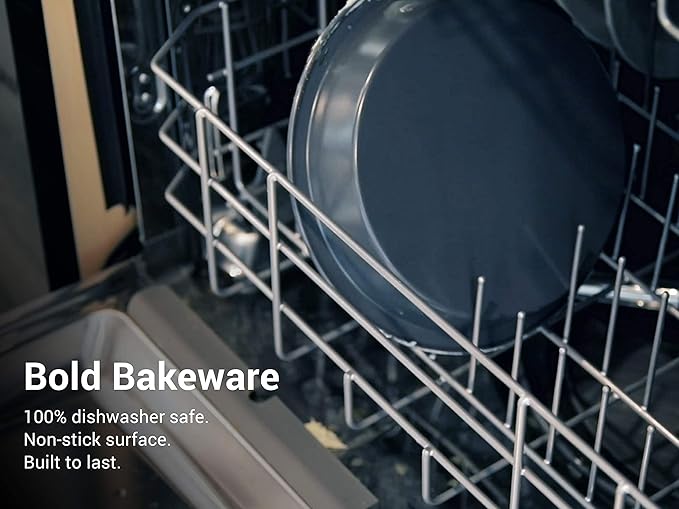 Elbee Home Set of 8 Durable Non-Stick Carbon Steel Baking Bricks for Easy Storage