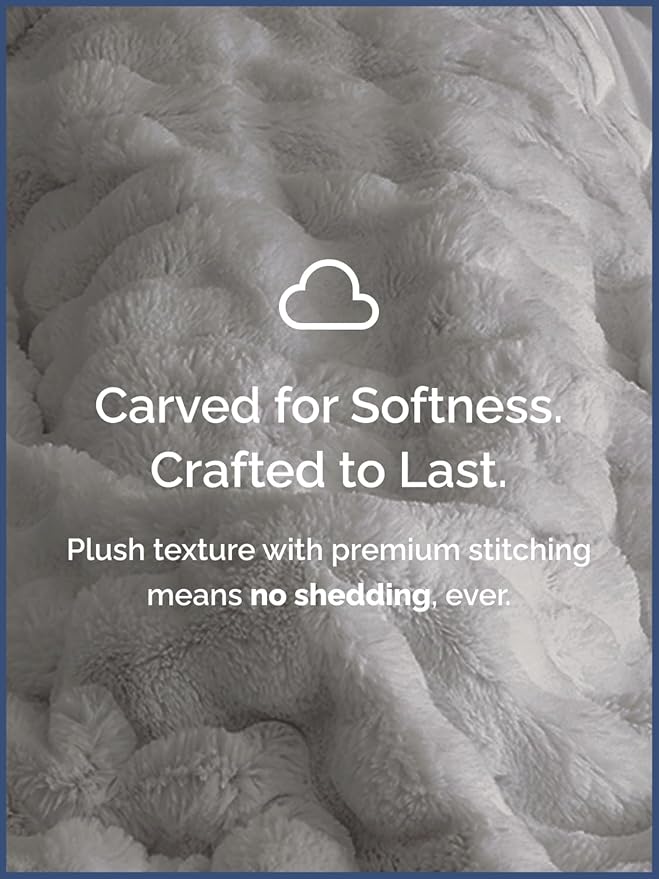 Fluffy Throw Blanket Twin Size - Faux Fur Throw for Couch or Bed - Ultra Plush Soft Extra Thick Faux Fur Rabbit Blanket - Comfy, Warm and Breathable - Luxury Minky Tie Dye Bedding - 60" x 80", Grey