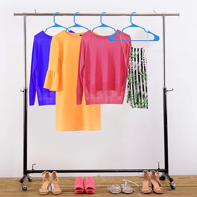 Utopia Home Clothes Hangers 30 Pack - Plastic Hangers Space Saving - Durable Coat Hanger with Shoulder Grooves (Blue)