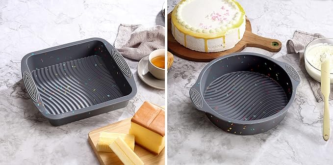 51PCS Silicone Bakeware Set - Silicone Cake & Baking Pans Set, Including Pan, Mold, Toast, Muffin, Donut & Cupcake Molds, Baking Cups Set