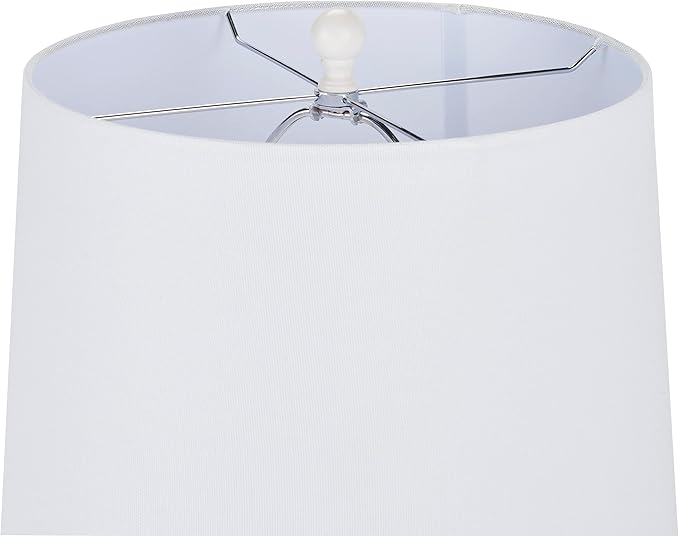 Nourison Home 24" White Farmhouse Ceramic Pottery Jug Table Lamp for Bedside Table, Living Room, Office, Entryway