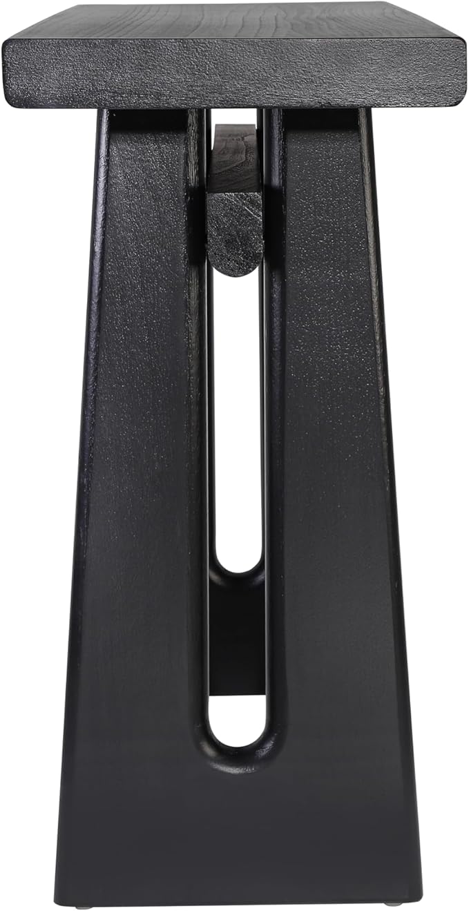 Christopher Knight Home Hirai Narrow Console Table with Geometric Silhouette, Entryway Table with Premium Wood Veneer Finish, MDF Wood Design Display Table for Home Decoration, Living Room, Black