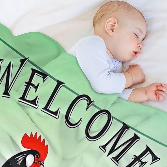 Welcome to Our Coop Chicken Funny Blanket Warm Soft Gifts for Family Friends Brother Sister 150x200cm(60x80in)