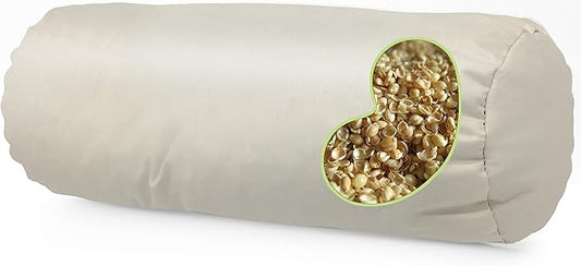 Bean Products WheatDreamz Neck Roll Pillow - Made in USA - Organic Cotton Zippered Shell with Organic Millet - 6" x 16"