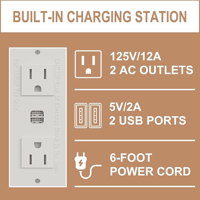 Makeup Vanity with Glass Top, White Vanity Desk with Mirror and Lights, Big Vanity with Drawers & Cabinets for Bedroom, Cute Vanity with Crystal Knobs & Power Outlet for Women, Girls