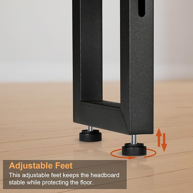 Headboard King Size, Headboards with Charging Station, USB Port and LED Light, Head Board with 2-Tier Storage Shelf, Adjustable Height, Easy Assembly, Sturdy and Stable, Black